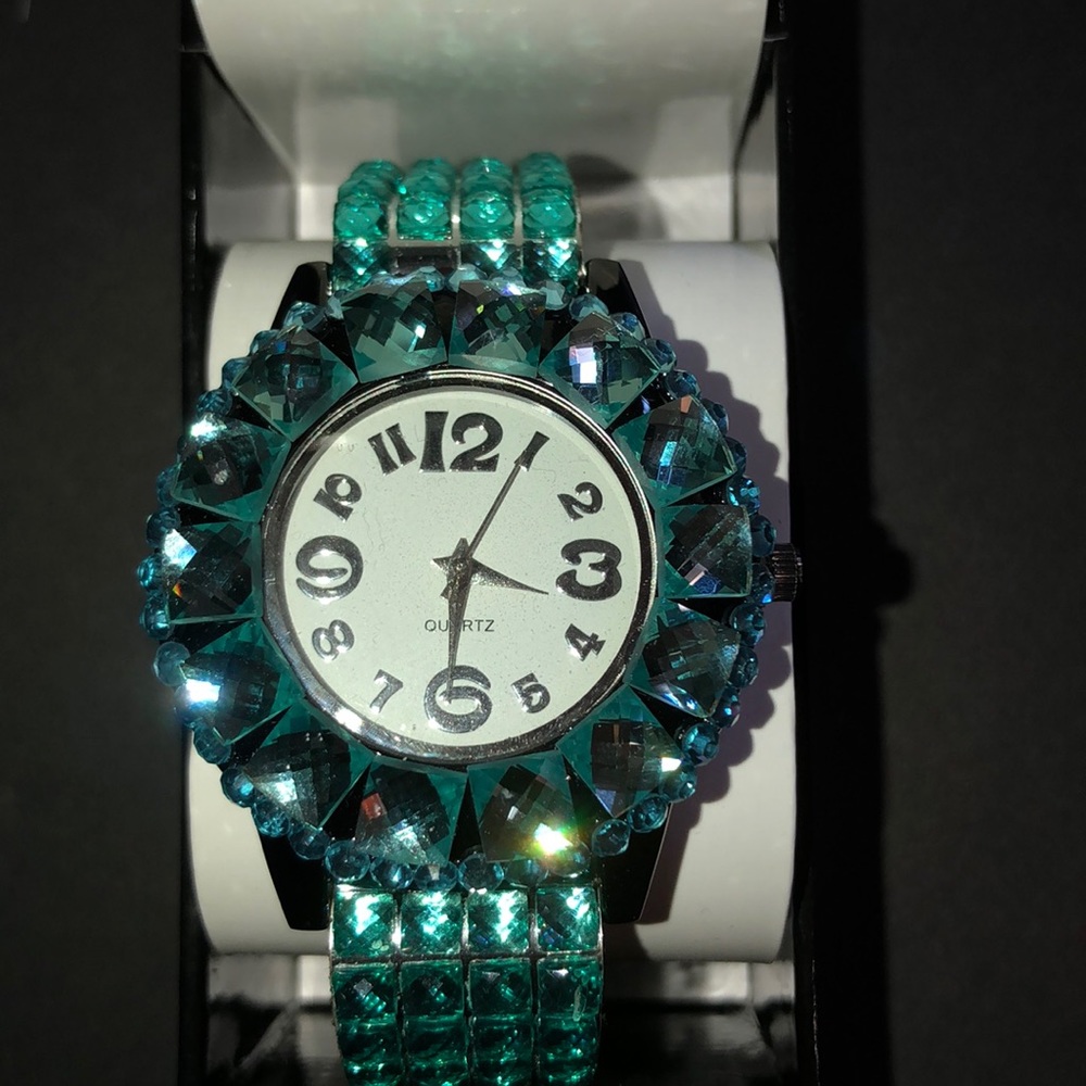 Turquoise Rhinestone Watch - Picture 2 of 4